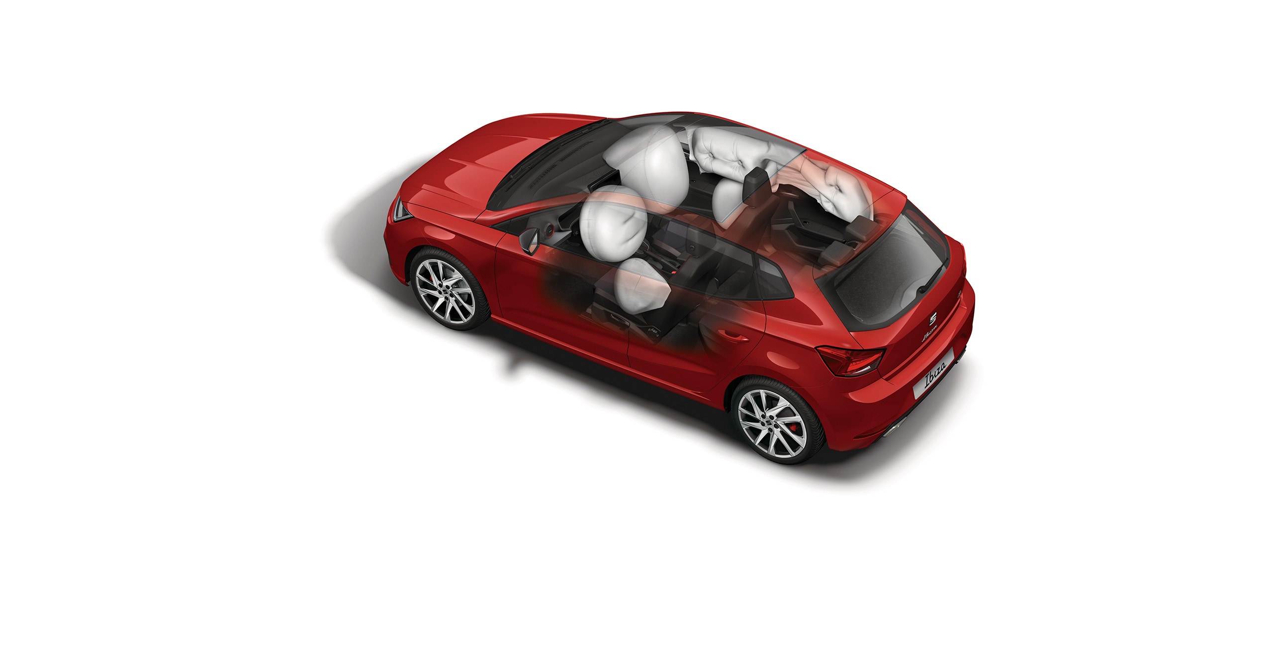 High view of the SEAT Ibiza airbags 